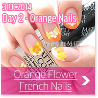 Orange Flower French Nails